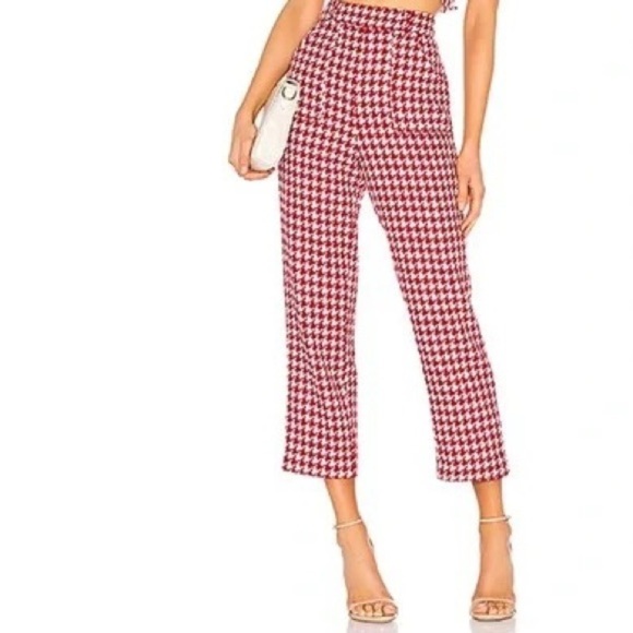 Lovers + friend red houndstooth pants - Picture 2 of 9